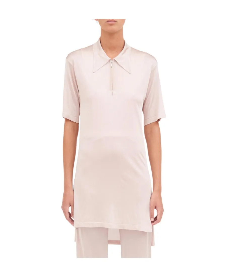 Asymmetric Hem Polo Shirt