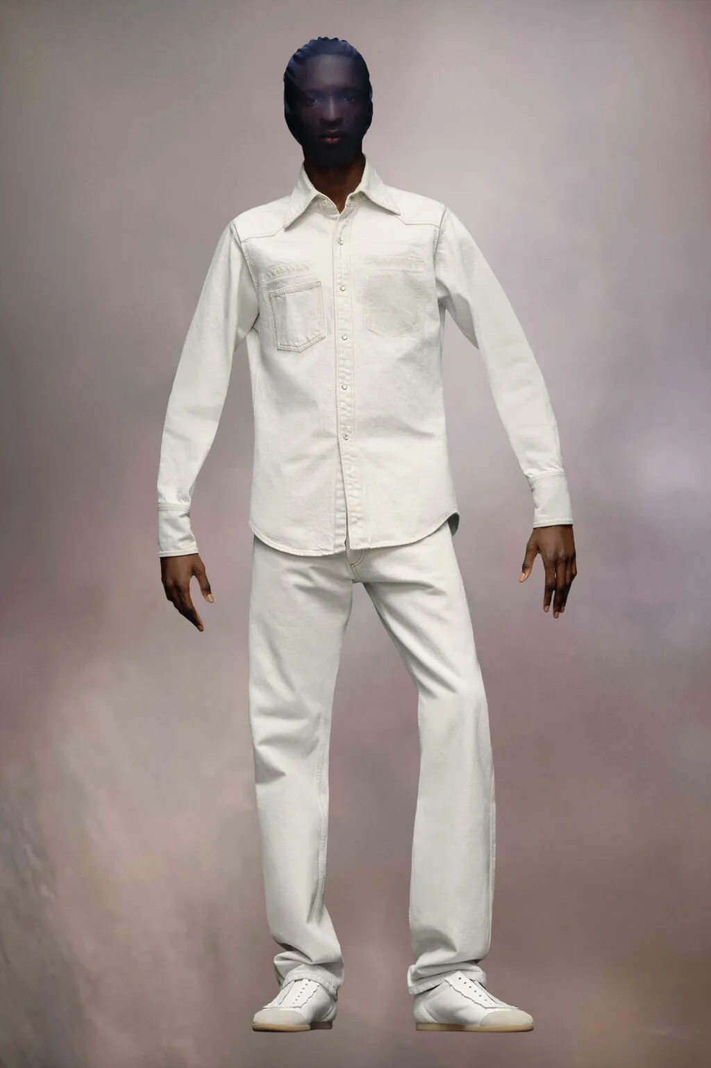 Long-Sleeved Denim Shirt