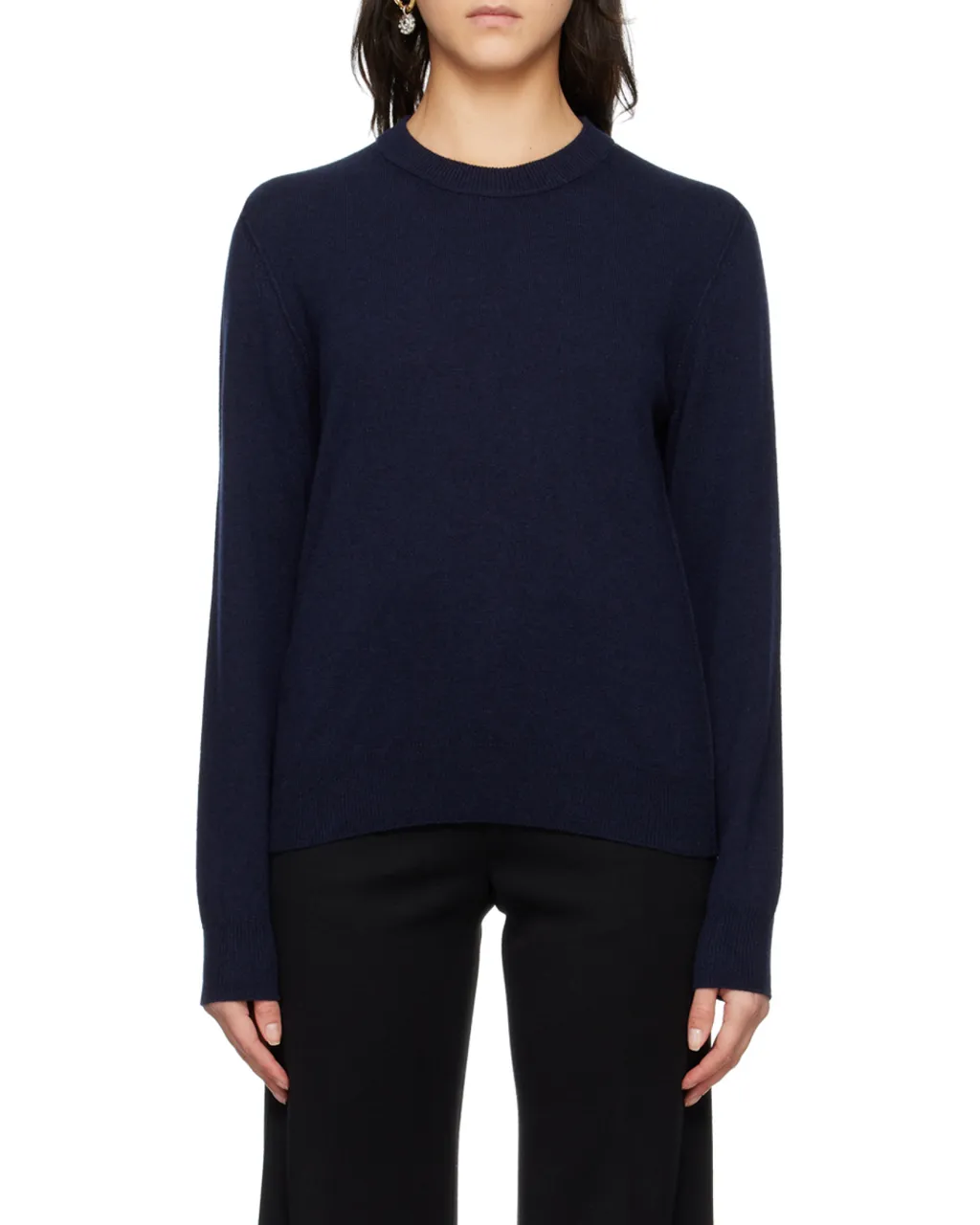 Crewneck Long-Sleeved Knitted Jumper