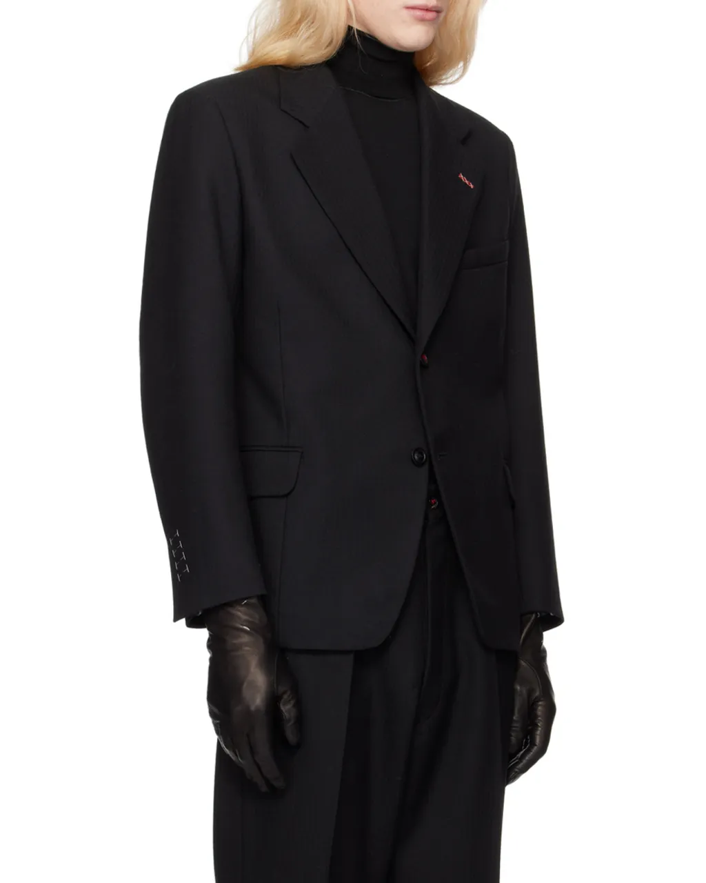 Herringbone Single-Breasted Blazer