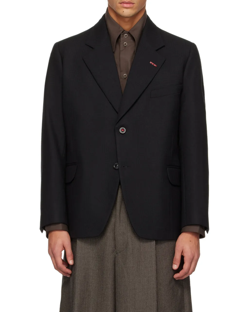 Herringbone Single-Breasted Blazer