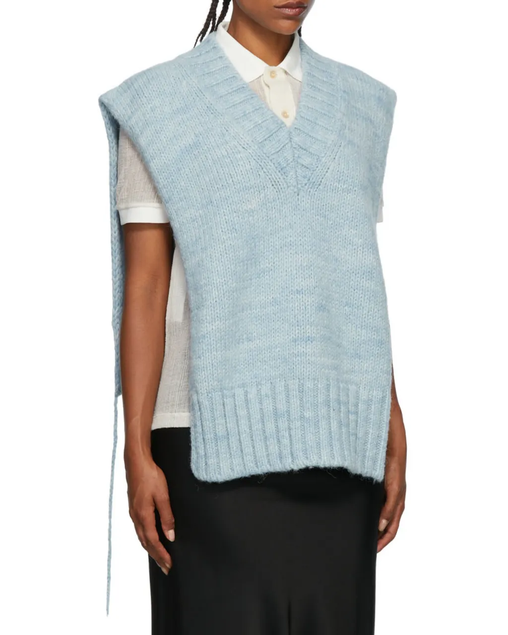 V-Neck Ribbed Knitted Vest