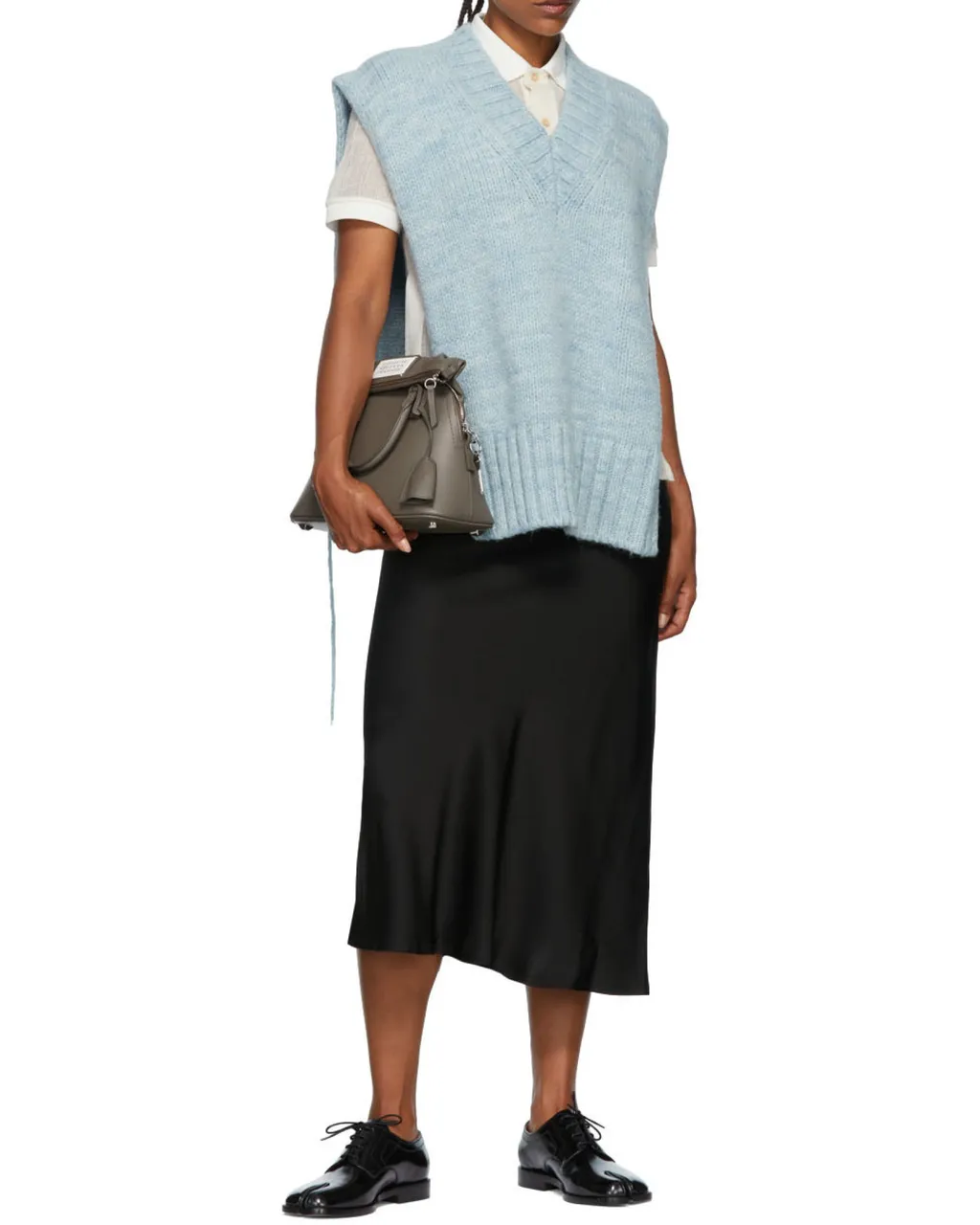 V-Neck Ribbed Knitted Vest