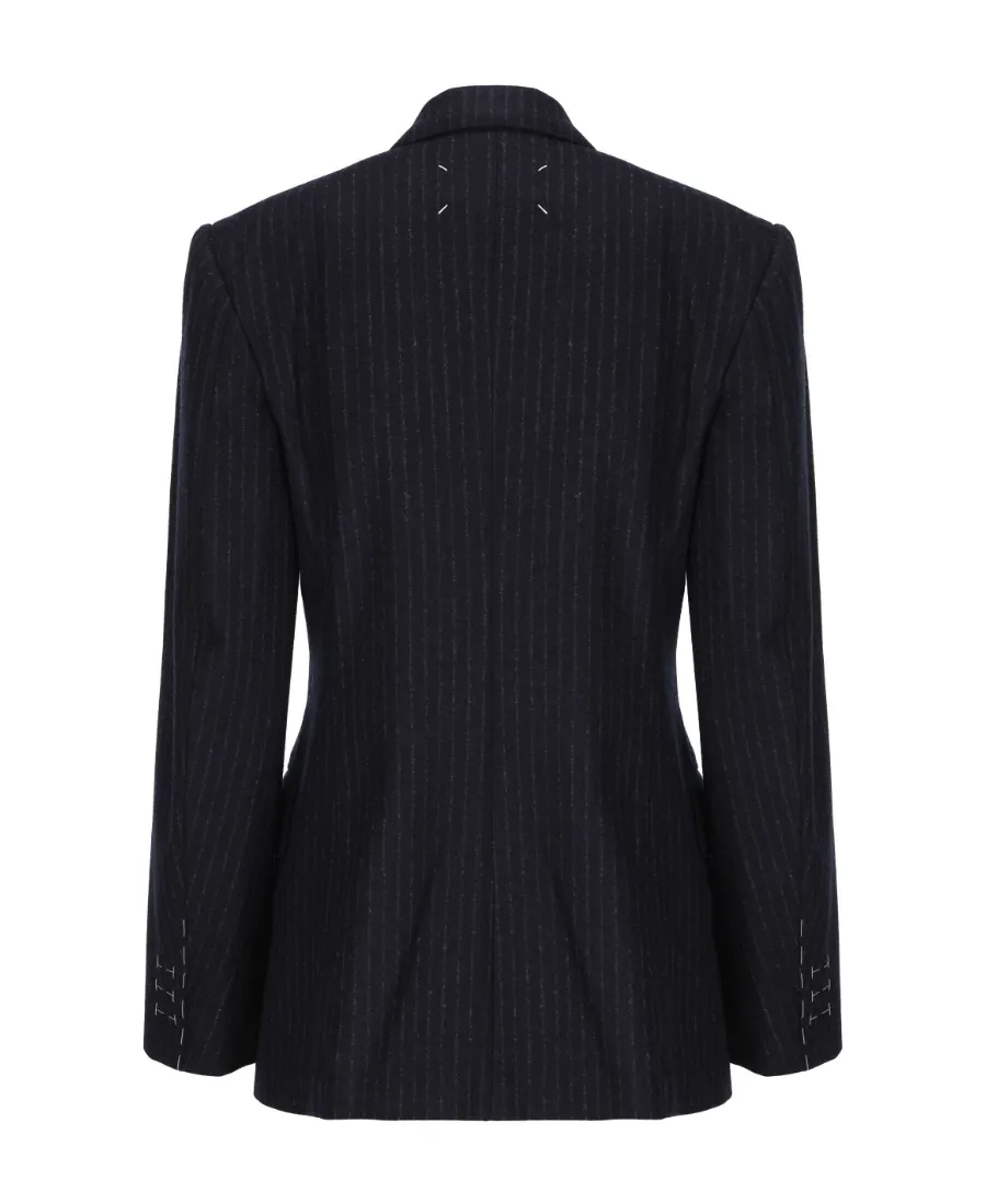Double-Breasted Striped Blazer