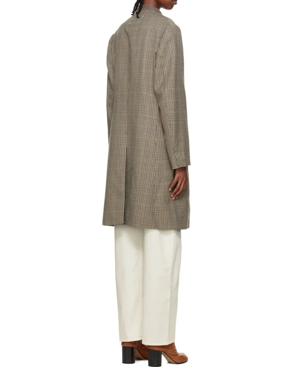 Checked Single-Breasted Coat