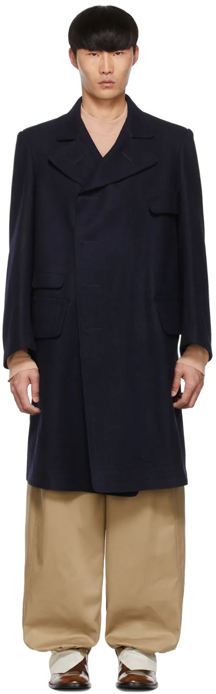 Emblem Wool Coat