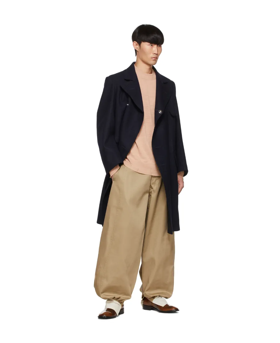 Emblem Wool Coat