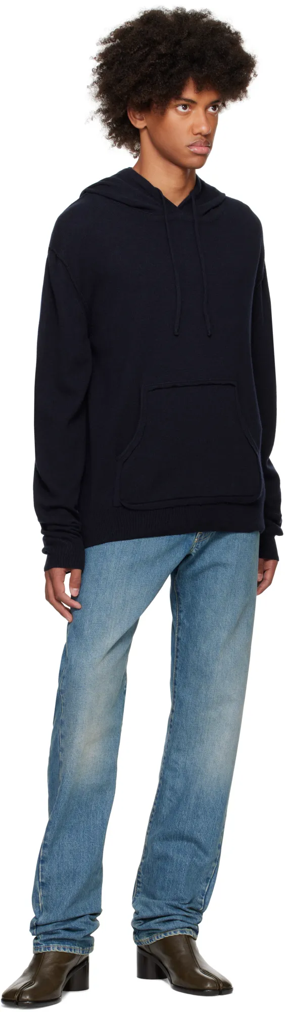 Knitted Drawstring Hoodie