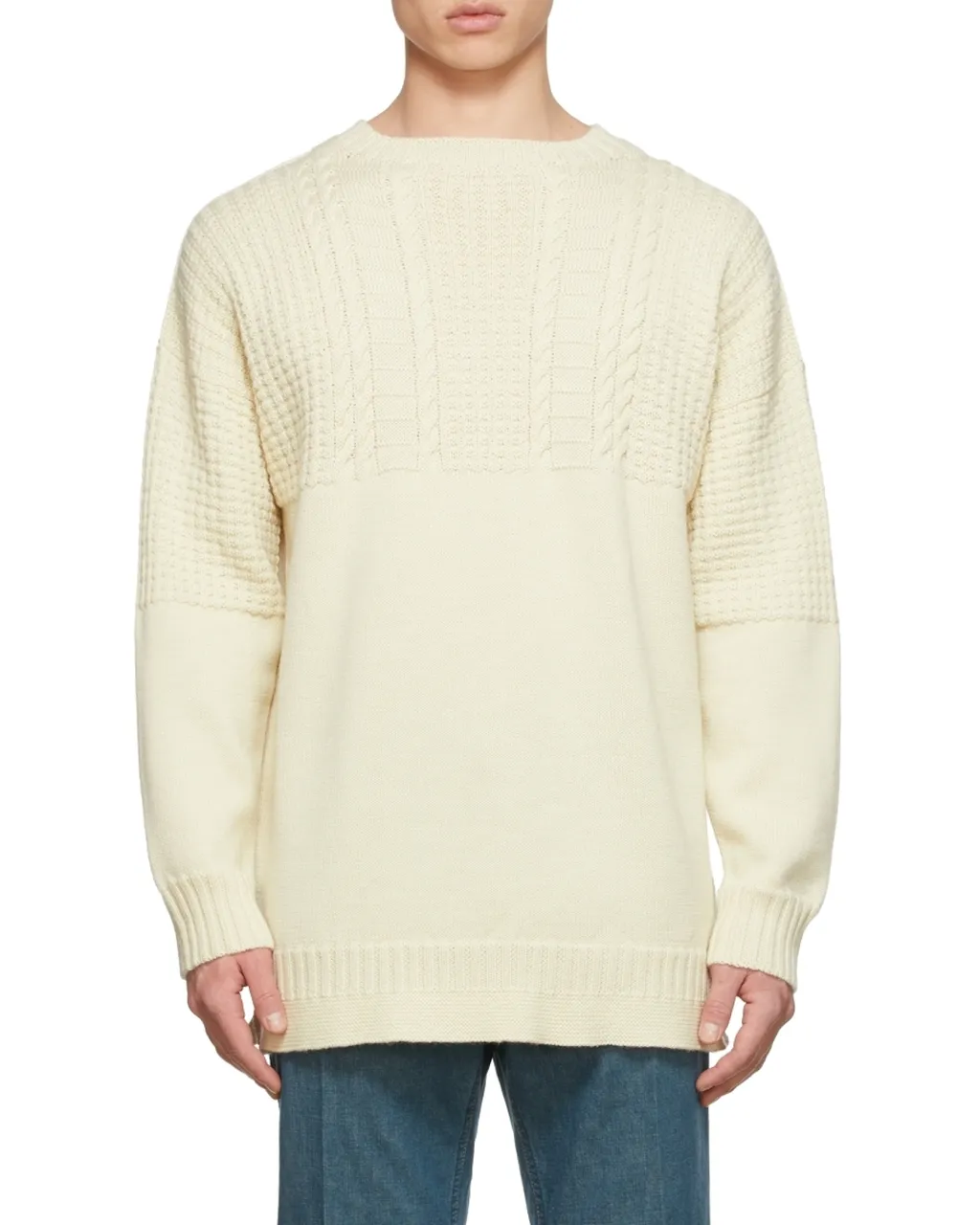 Cable-Knit Crewneck Sweater