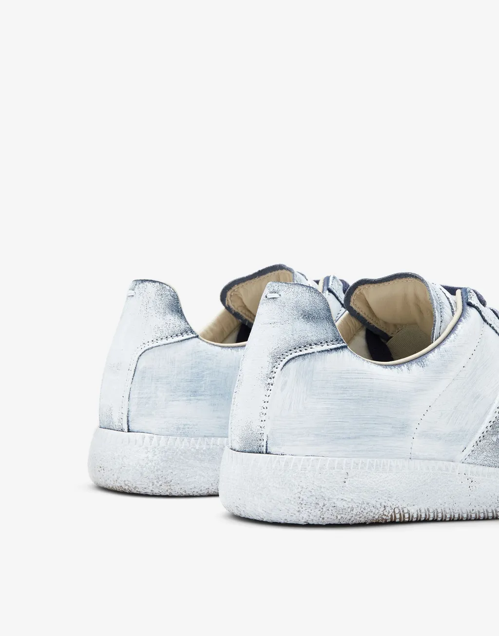Paint Effect Lace-Up Sneakers