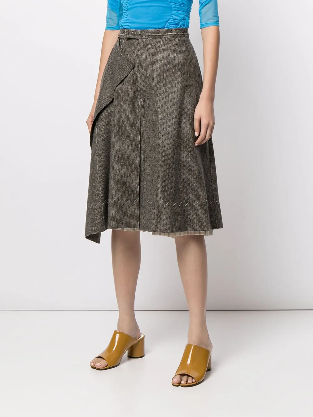 Deconstructed Striped Bermuda Shorts