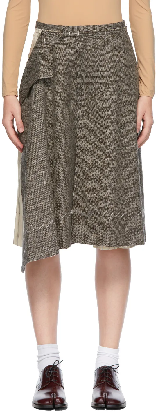 Deconstructed Striped Bermuda Shorts