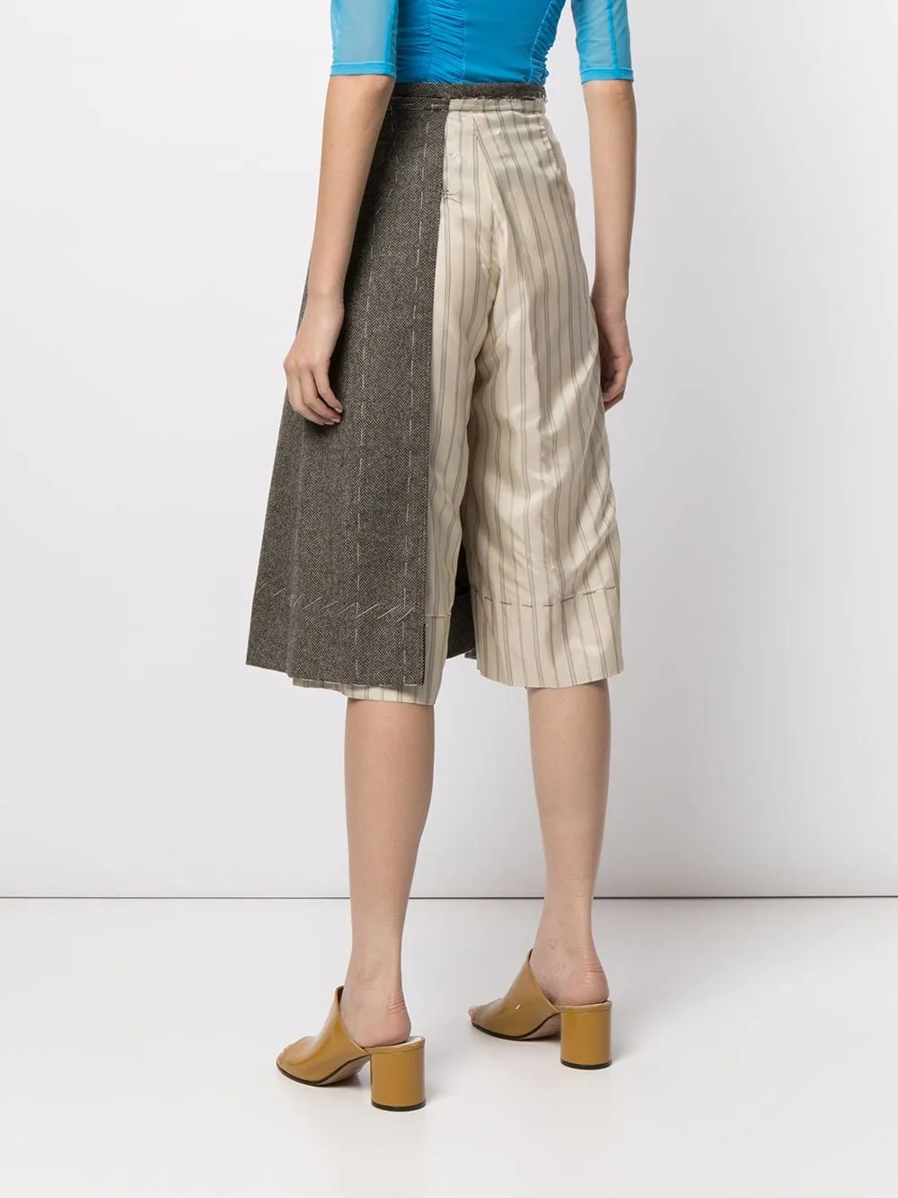 Deconstructed Striped Bermuda Shorts