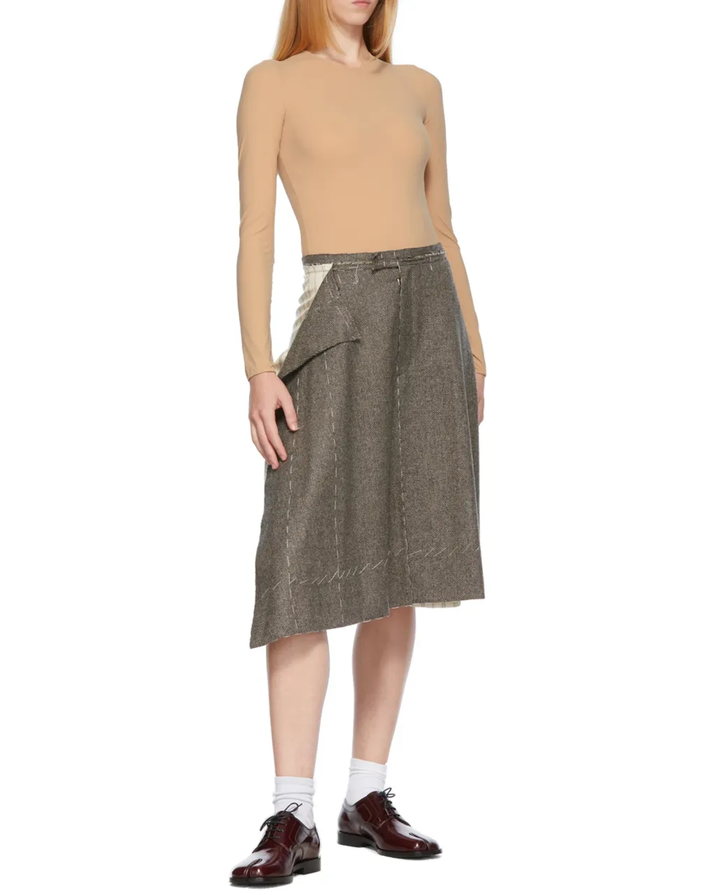 Deconstructed Striped Bermuda Shorts