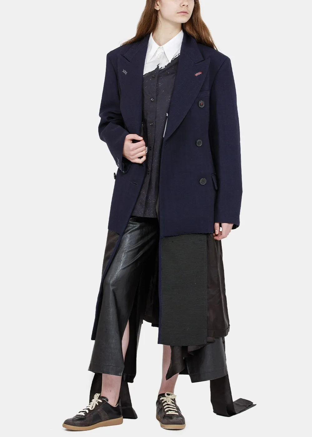 Navy Blue Wool Suit Jacket