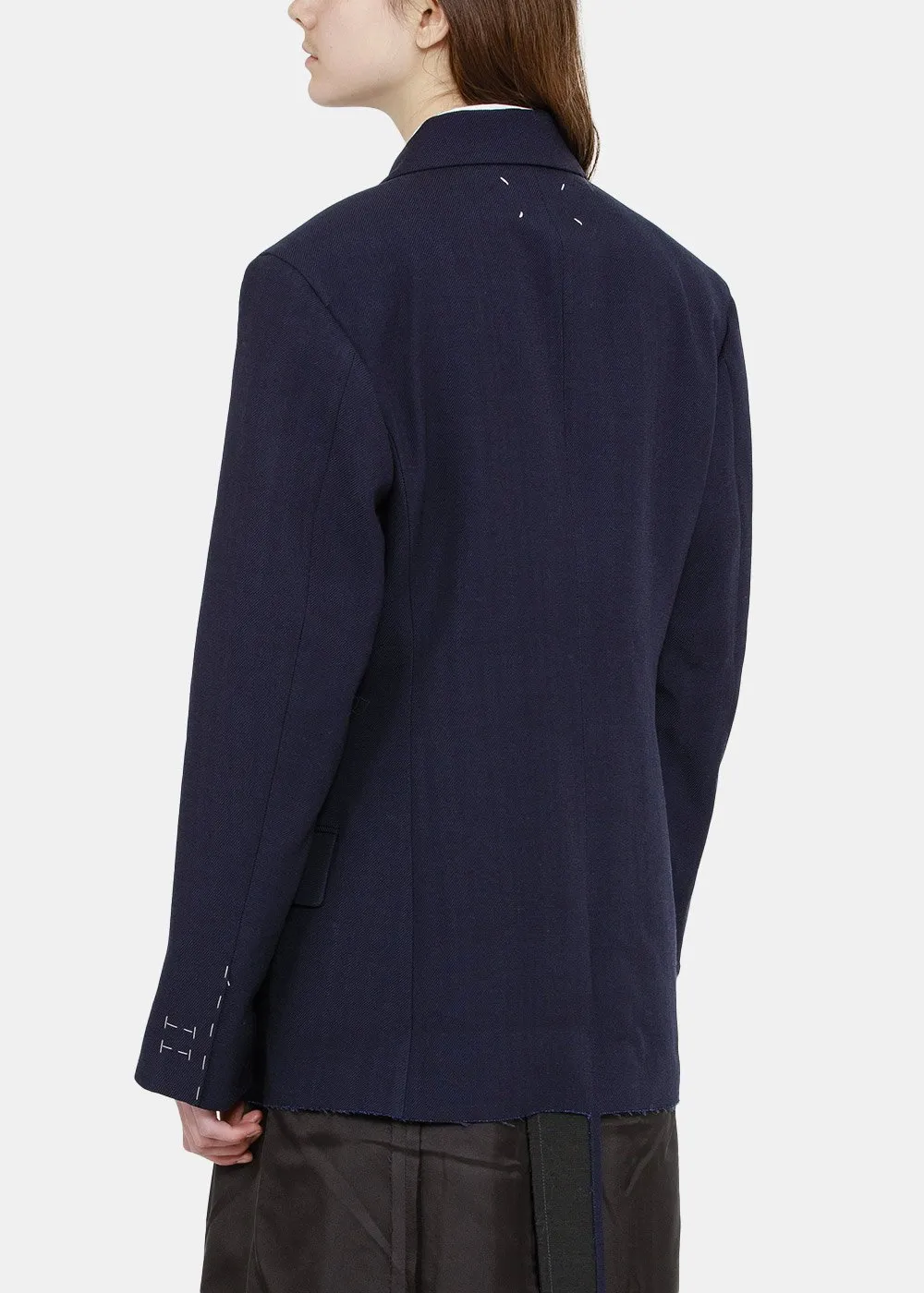 Navy Blue Wool Suit Jacket