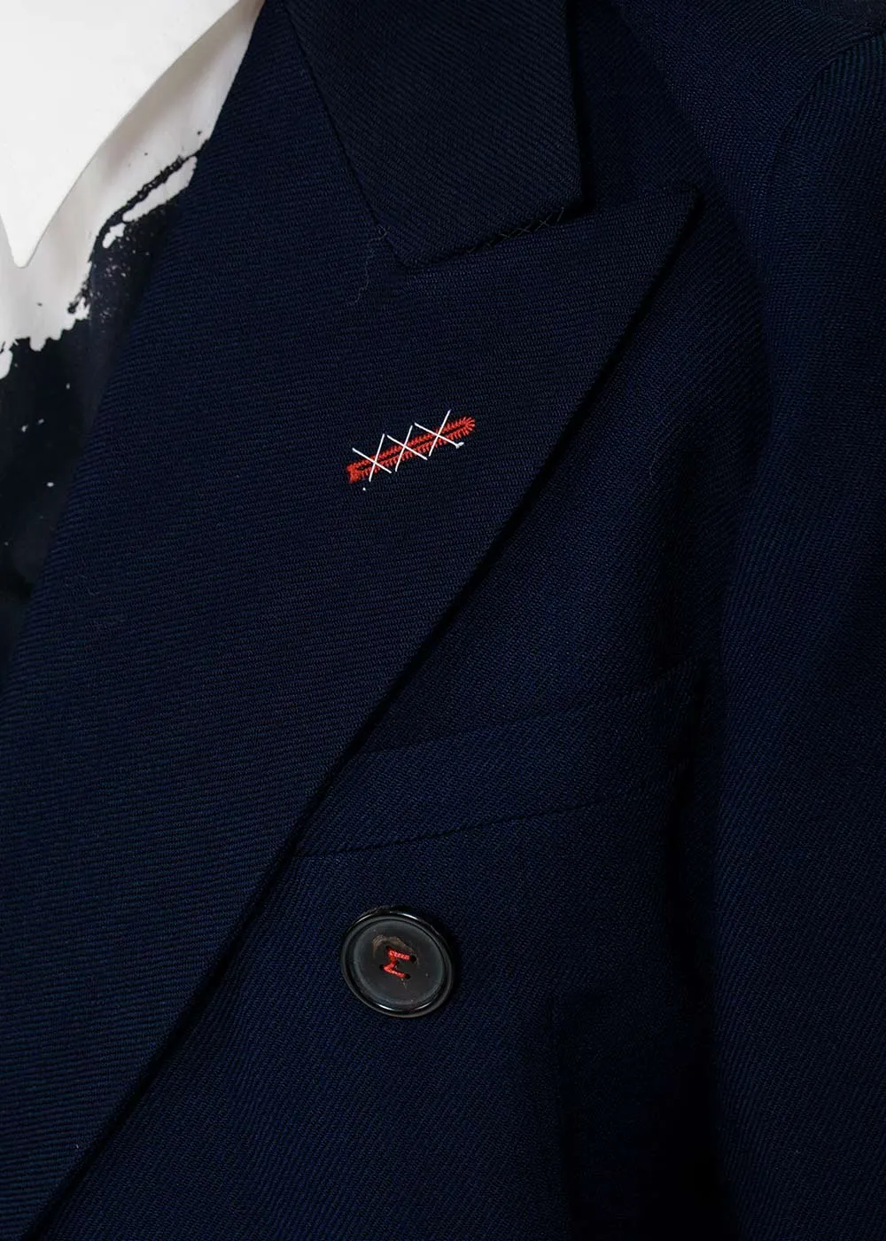 Navy Blue Wool Suit Jacket