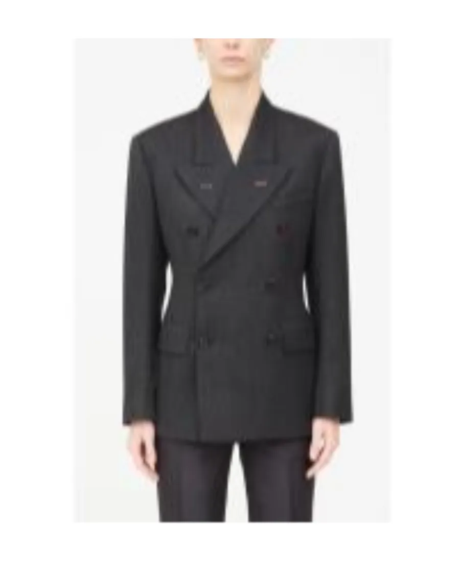 Double-Breasted Long-Sleeved Blazer