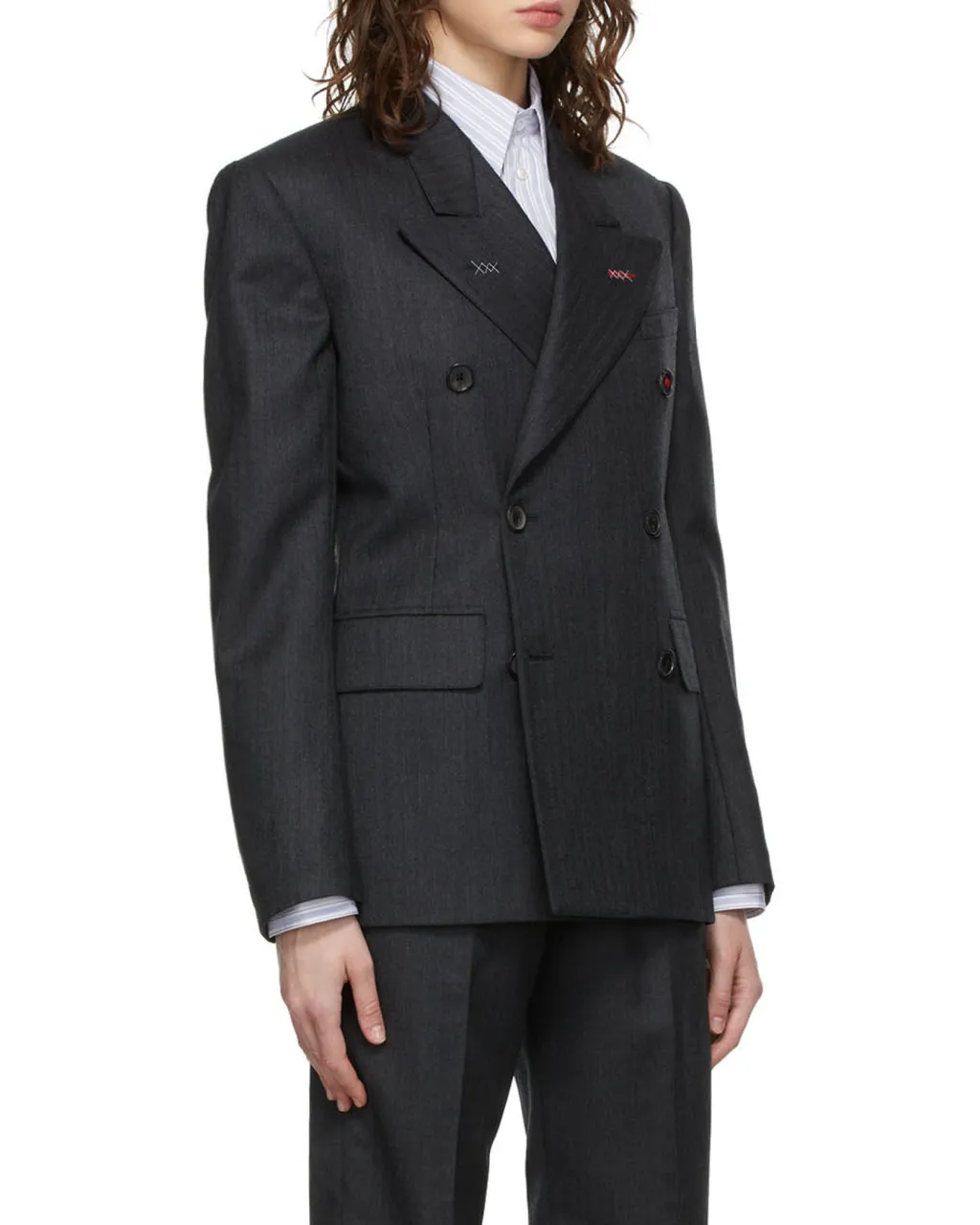 Double-Breasted Long-Sleeved Blazer