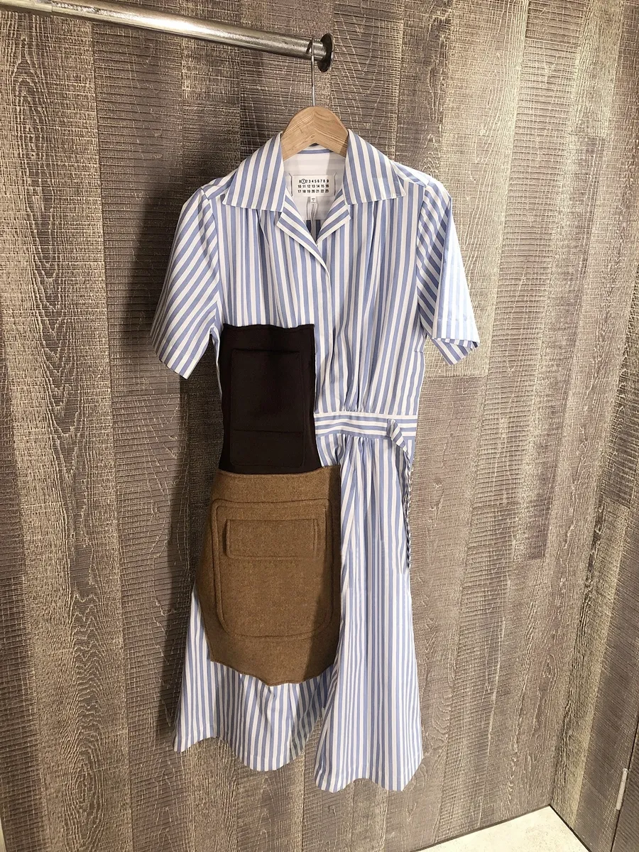 Panelled Striped Shirtdress