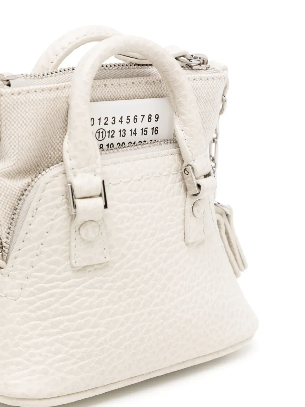 Numbers-Patch Zipped Mini Shoulder Bag