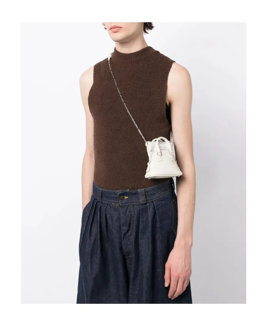 Numbers-Patch Zipped Mini Shoulder Bag