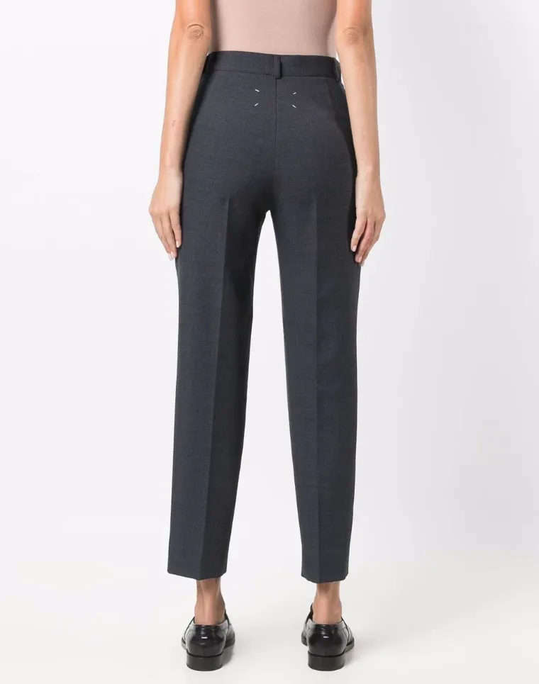 High-Waisted Slim-Fit Trousers