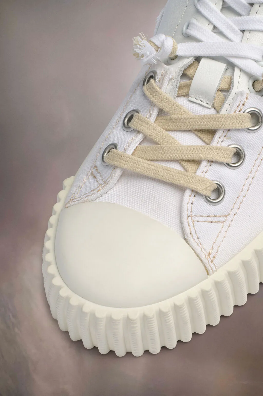 Round-Toe Lace-Up Sneakers