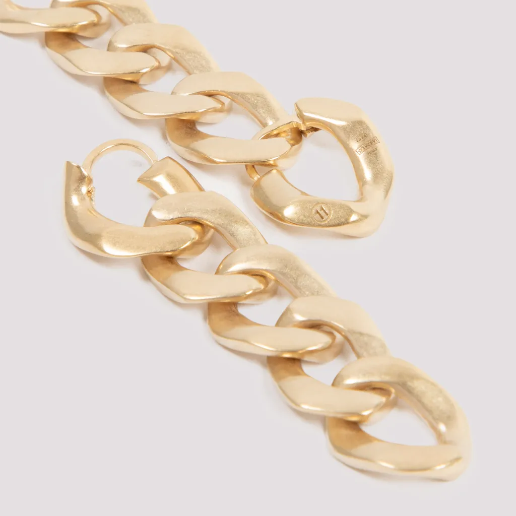 Curb-Chain Detailed Drop Earrings