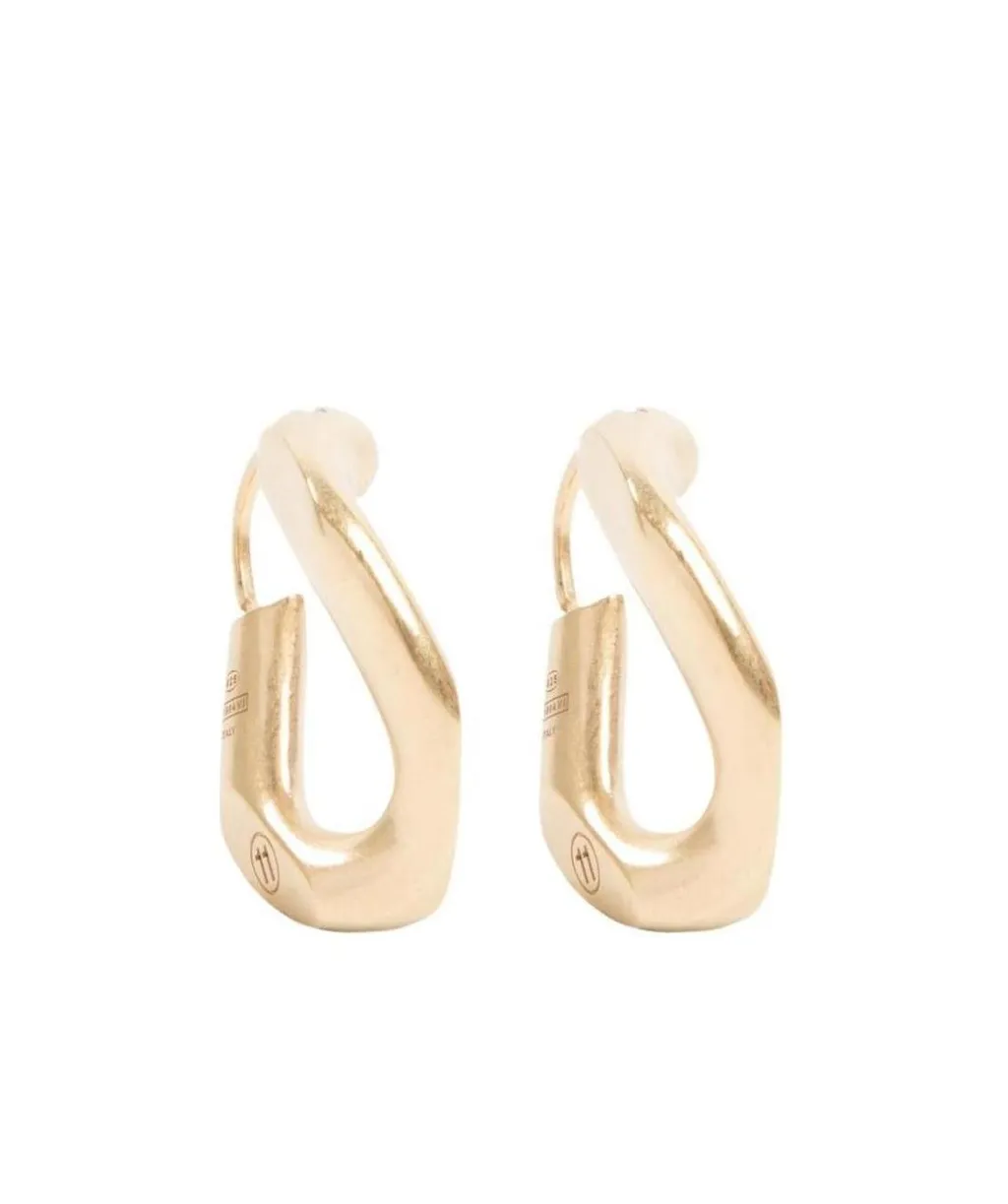 Logo Number Engraved Earrings