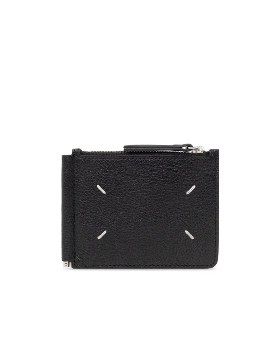 Four-Stitch Detailed Zipped Wallet