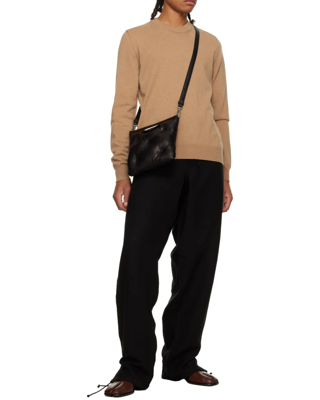 Quilted Logo Patch Messenger Bag