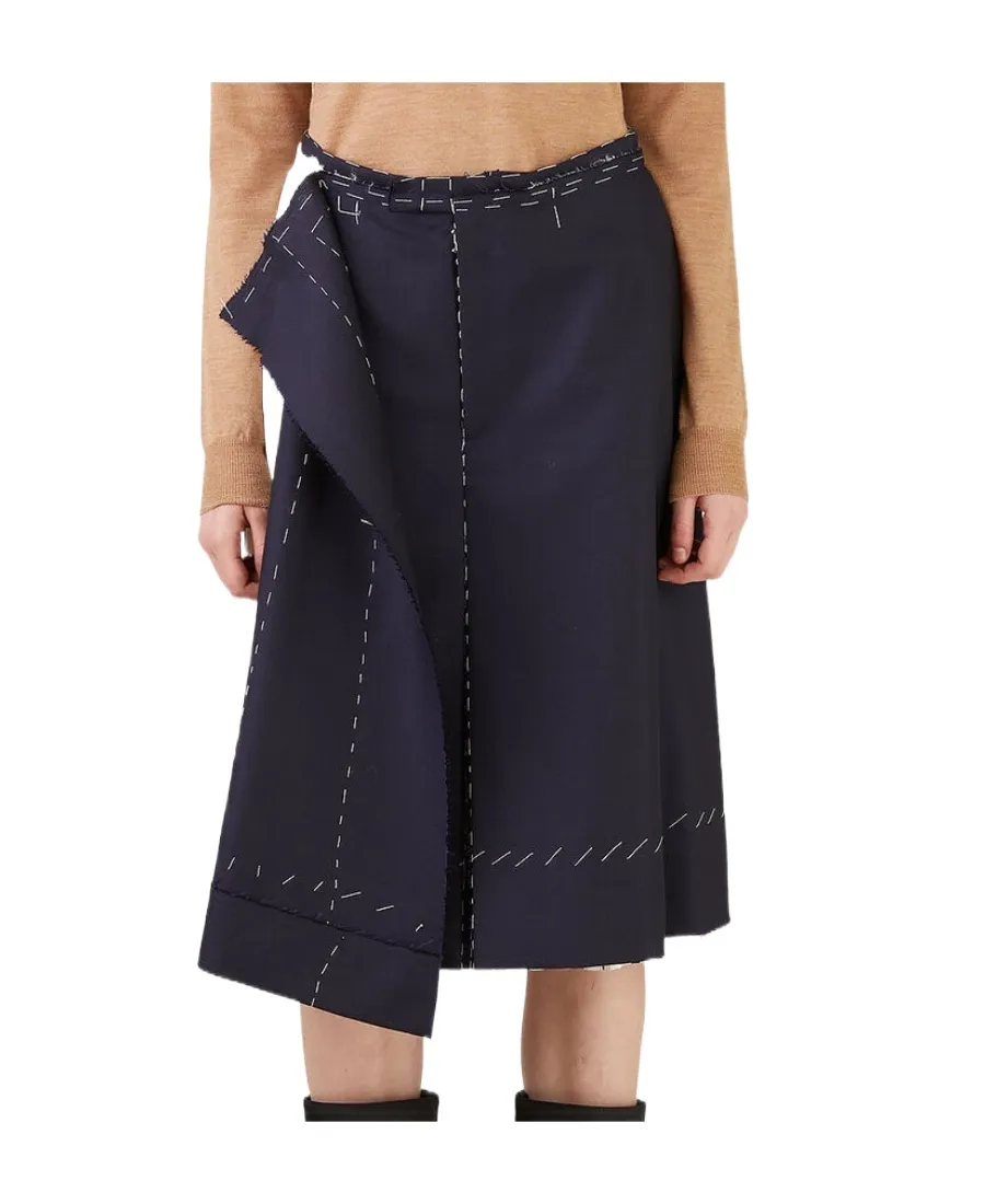Contrast Panel Knee-Length Skorts