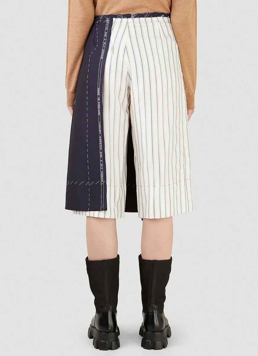 Contrast Panel Knee-Length Skorts