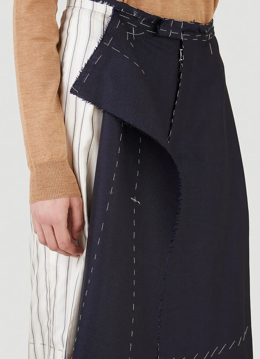 Contrast Panel Knee-Length Skorts