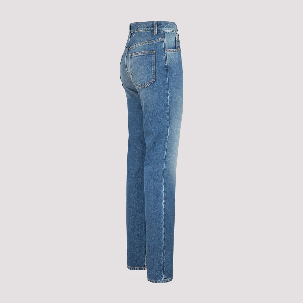 High-Waisted Straight-Legged Jeans