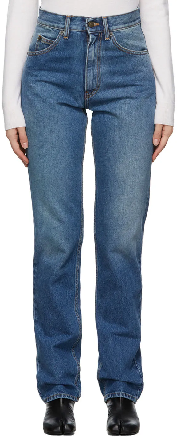 High-Waisted Straight-Legged Jeans