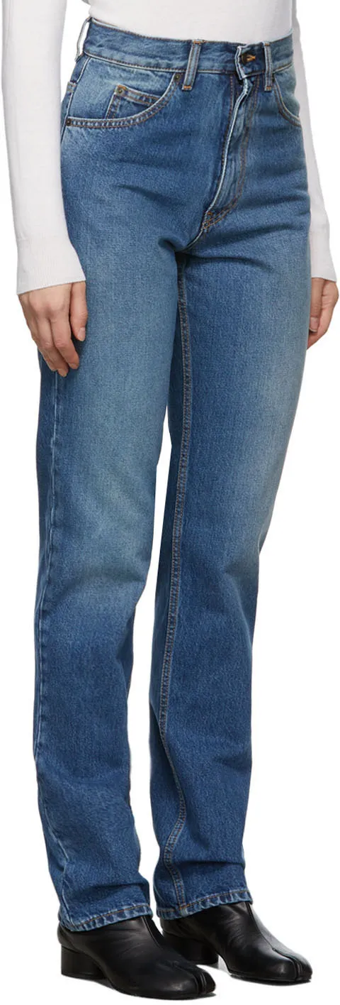 High-Waisted Straight-Legged Jeans
