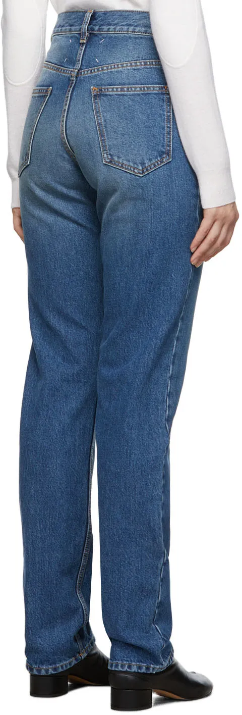 High-Waisted Straight-Legged Jeans