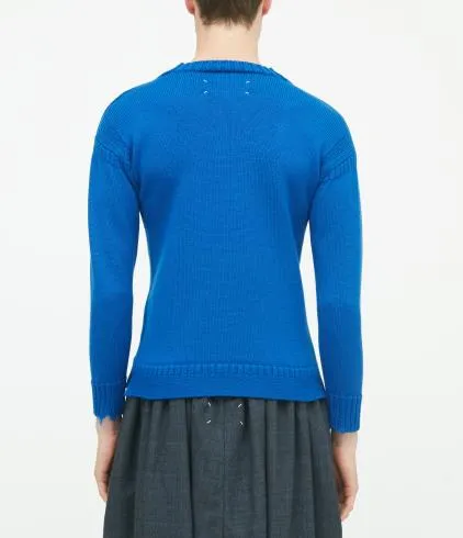 Distressed Effect Ribbed Knit Jumper