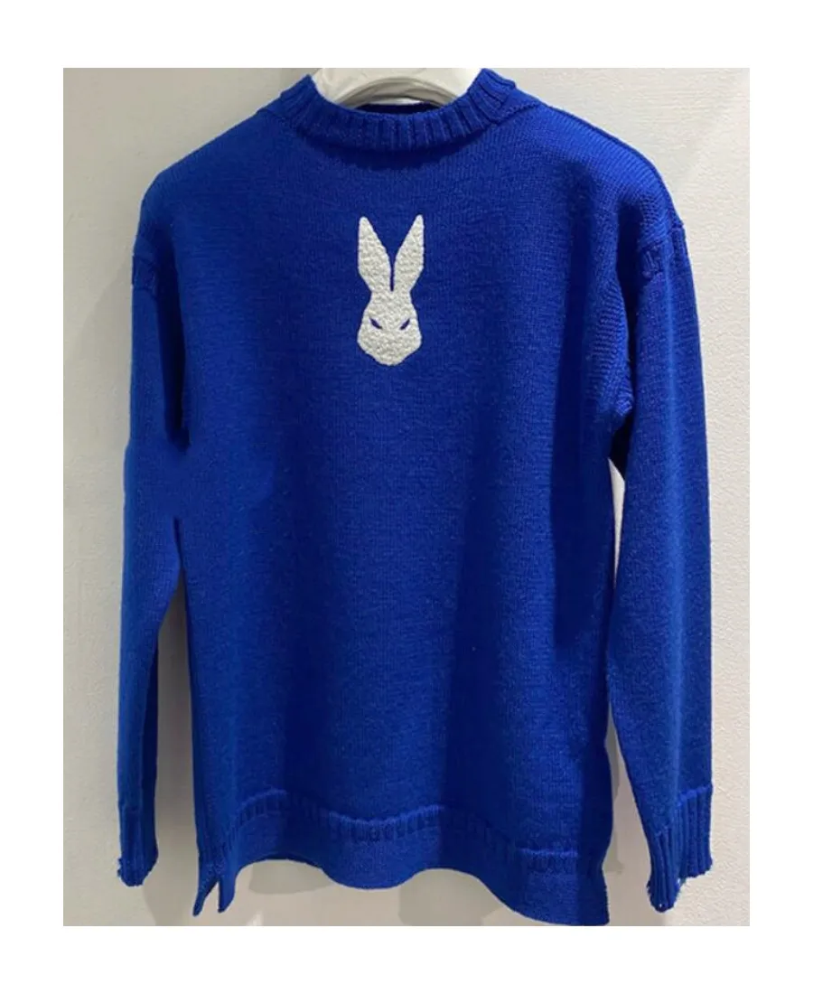 Distressed Effect Ribbed Knit Jumper