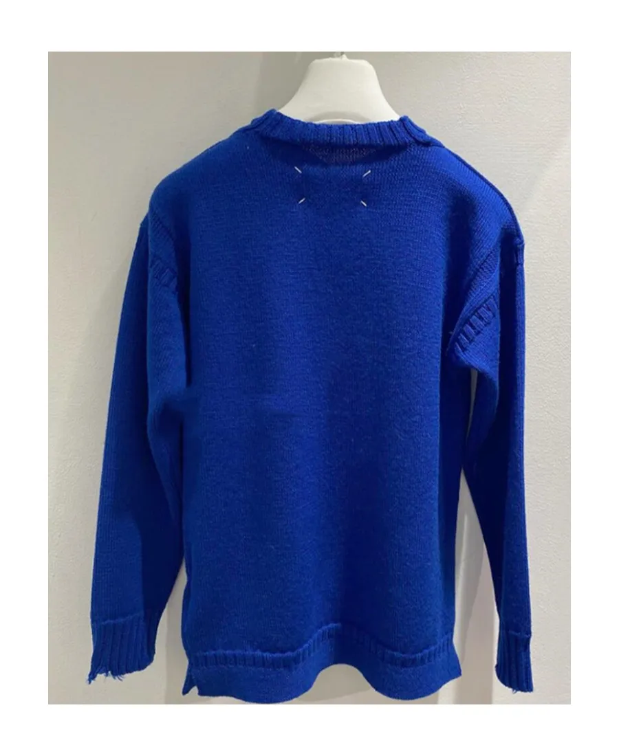 Distressed Effect Ribbed Knit Jumper