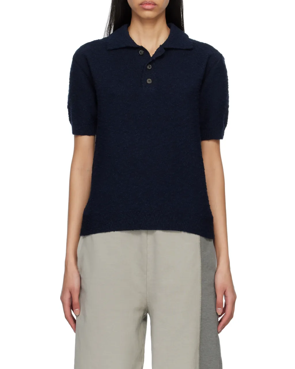 Nostalgic Boucle Knit Polo Shirt