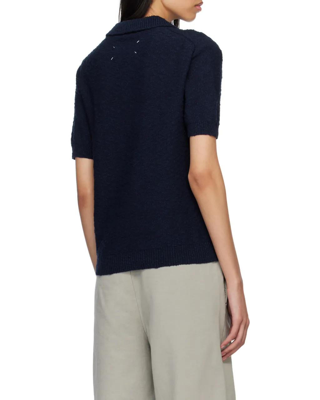 Nostalgic Boucle Knit Polo Shirt