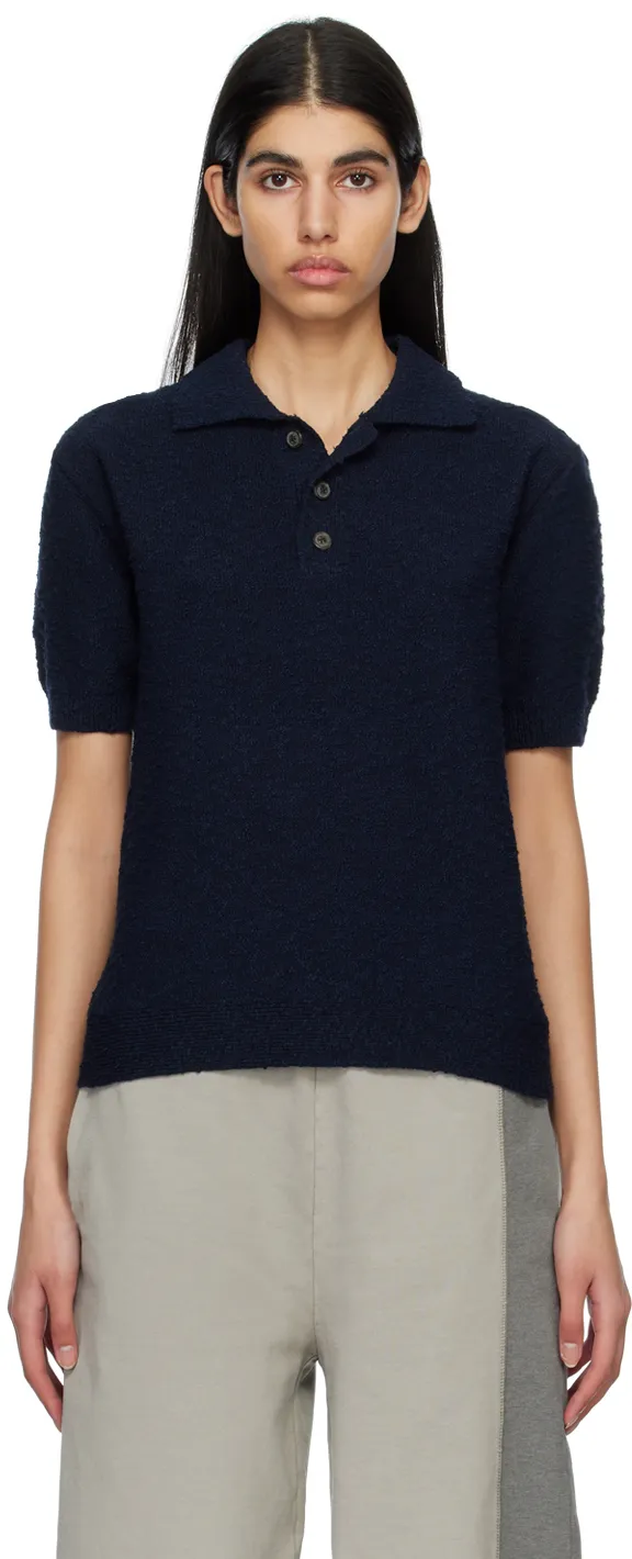 Nostalgic Boucle Knit Polo Shirt