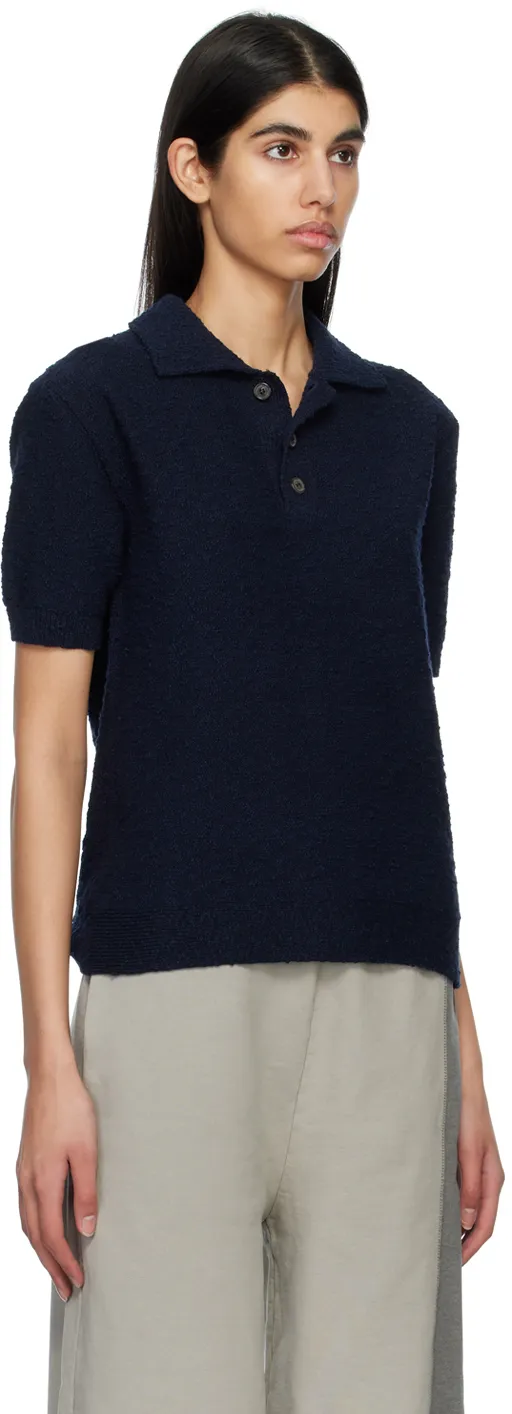 Nostalgic Boucle Knit Polo Shirt