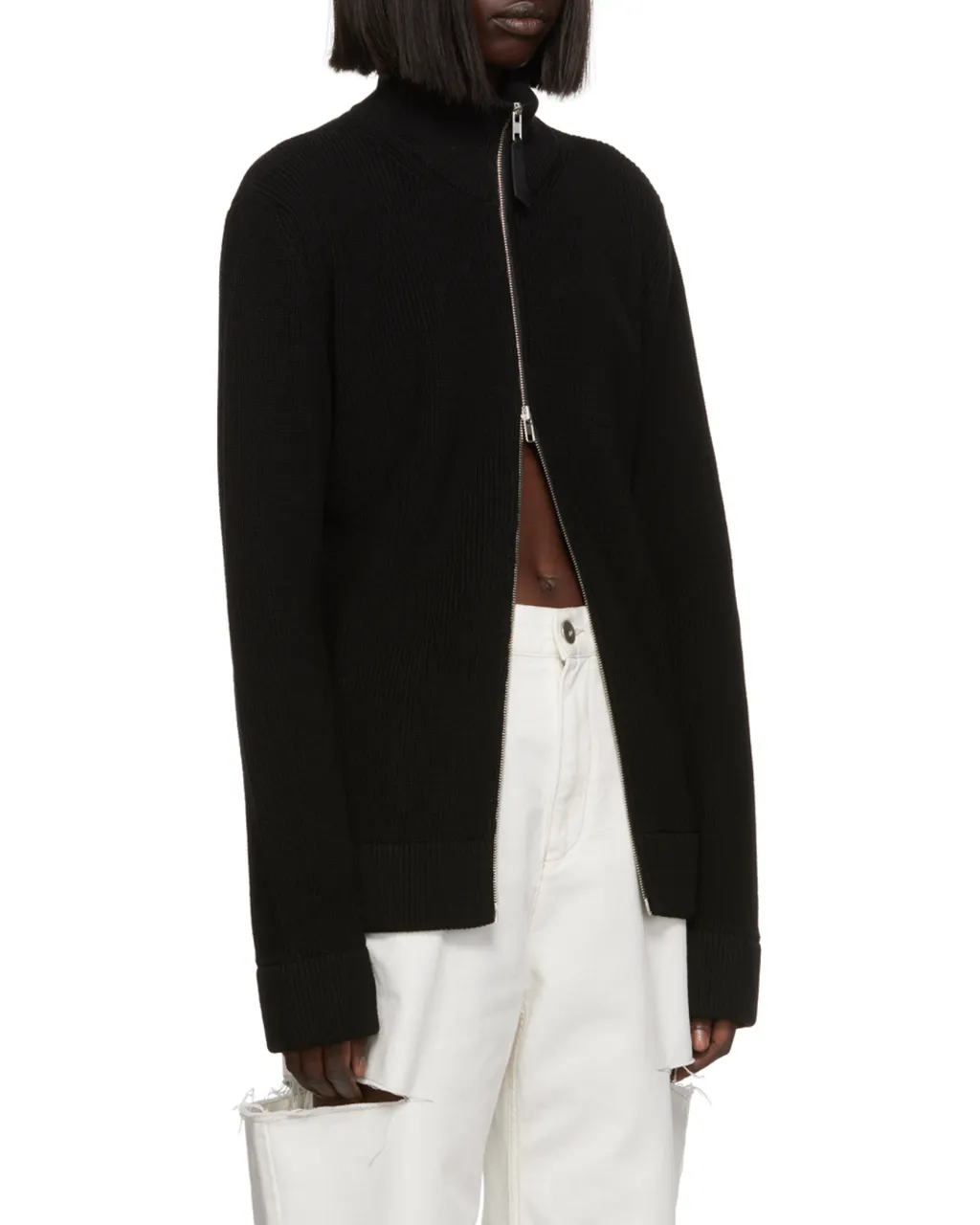 Ribbed Zip-Up Cardigan