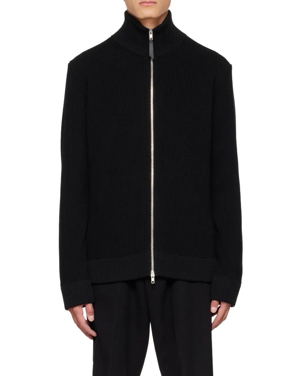 Ribbed Zip-Up Cardigan