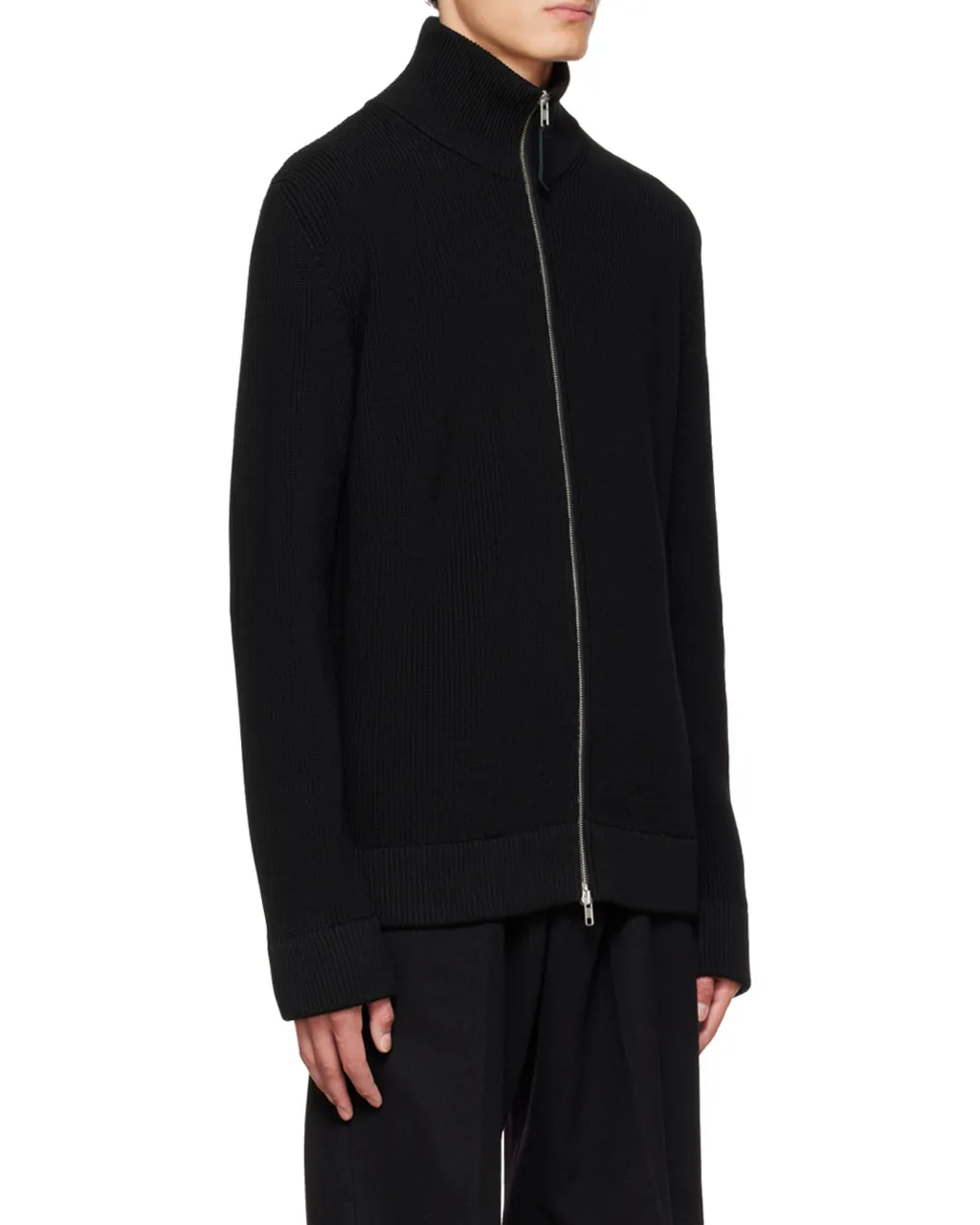 Ribbed Zip-Up Cardigan