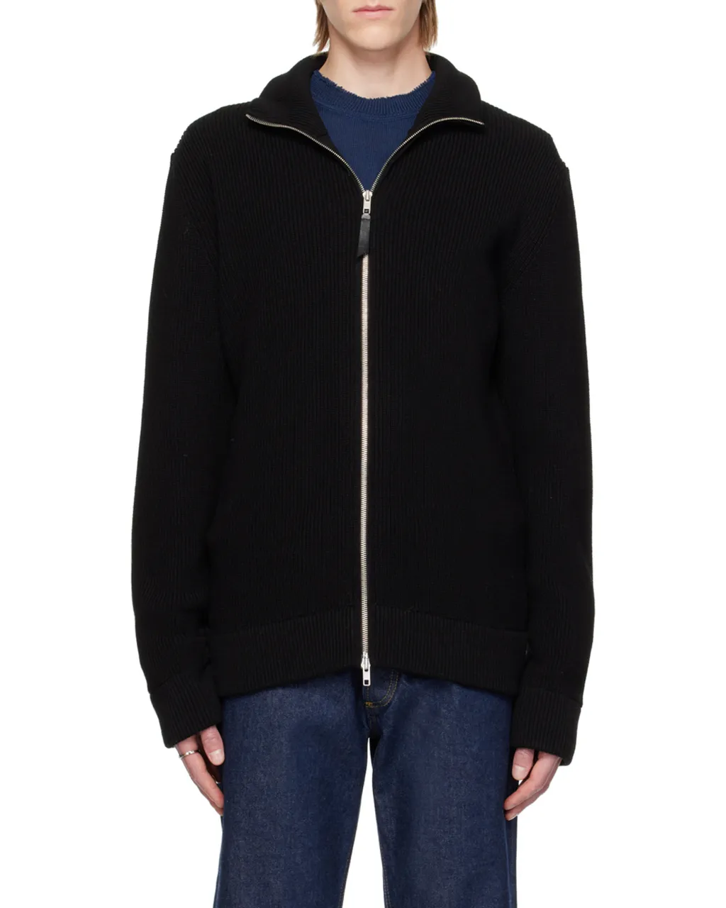 Ribbed Zip-Up Cardigan